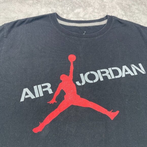 Nike Air Jordan T Shirt Mens Extra Large Black Jumpman Logo Short Sleeve Retro - Picture 2 of 7